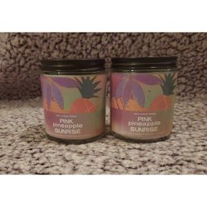Bath & Body Works Pink Pineapple Sunrise Fragrance Single Wick Candle Set of 2